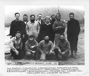 Group portrait of the men of the 1961 ANARE