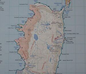 Island map detail showing the Featherbed SMA in pink