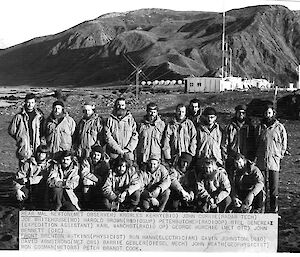A group photo of the men of the 1970 ANARE