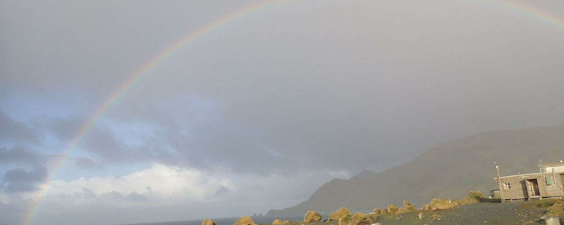 A rainbow is over the southern end of station
