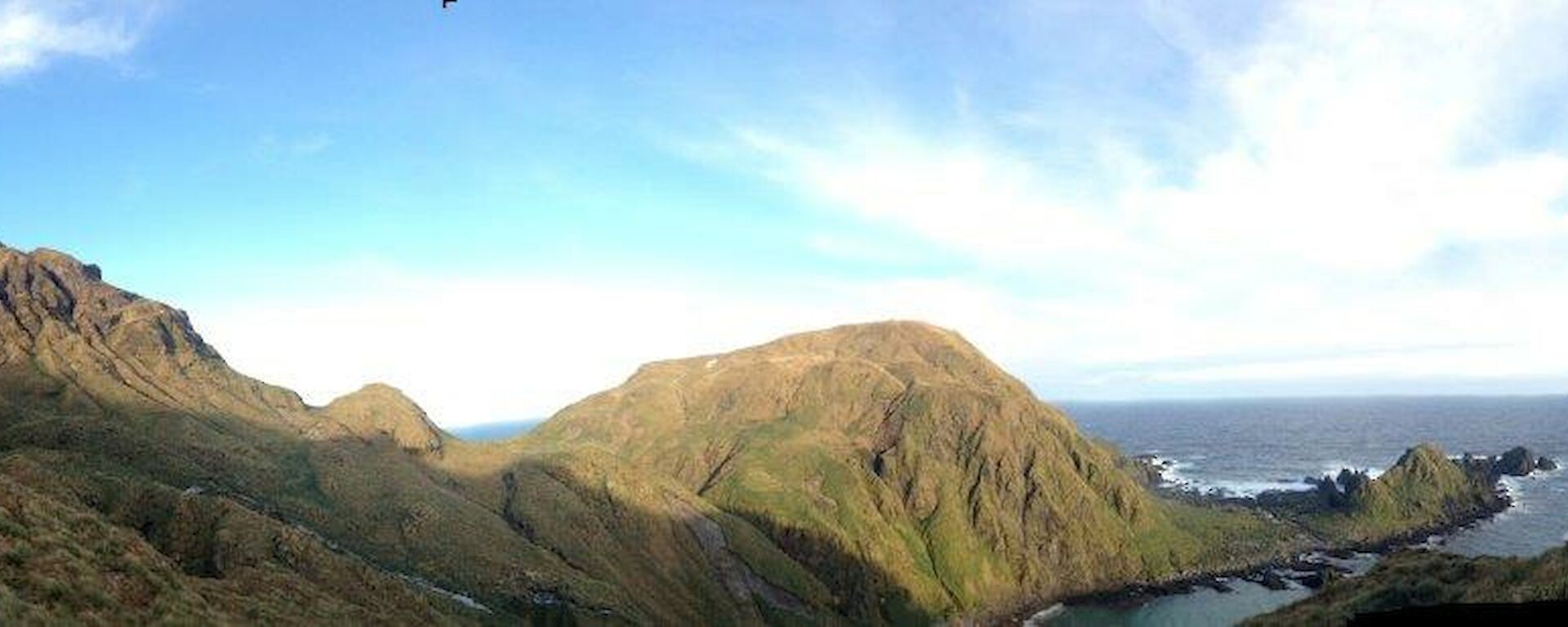 Panoramic picture of the south west corner of the island in sunshine!