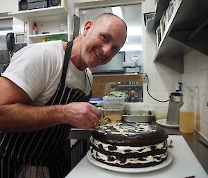 Chef Rocket with his black forest gateau