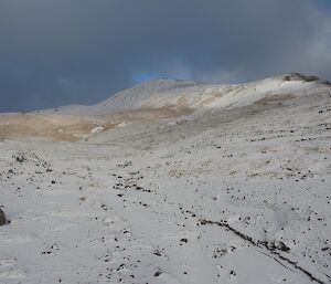 Mountain covered in snow