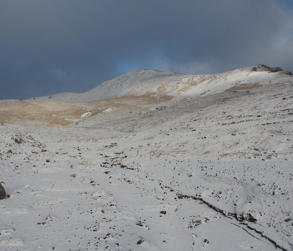 Mountain covered in snow