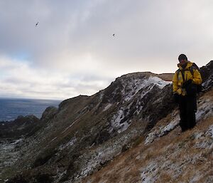 Author at top of a hill