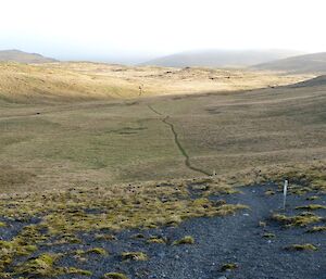 A very visible track through the landscape