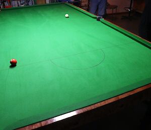 The newly finished pool table