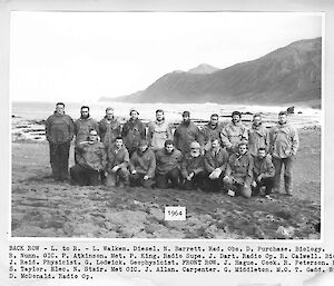 A group shot of the 1964 ANARE winterers