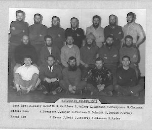 A group photo of the expeditioners of the 1967 ANARE