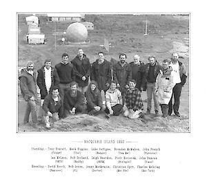 A group photo of the 1992 ANARE wintering team
