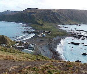 The isthmus, which is a narrow piece of land with water on each side viewed south form Wireless Hill. Compared to the first image just on a month ago there no real change