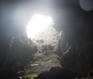 A view of the inside of the not so comfortable Eagle Cave