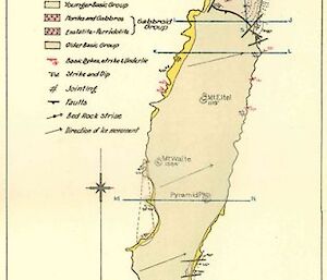 One of Leslie Blake’s maps of Macquarie Island