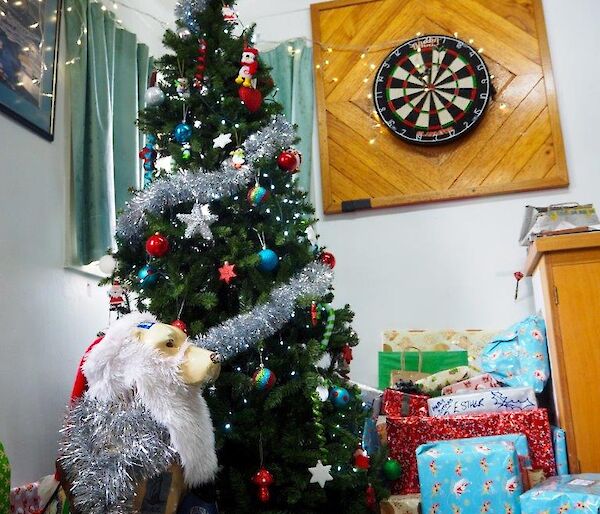 A christmas tree with presents