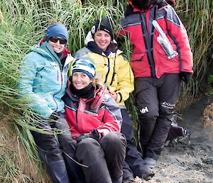 A group shot of 4 tour guides.