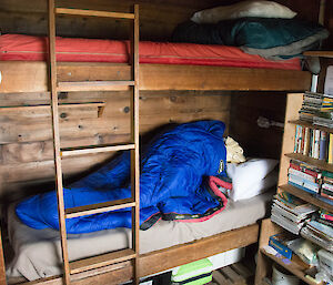 The bunk beds in the hut