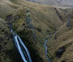 Sawyer Creek Falls. Sawyer Creek runs into Green Gorge.