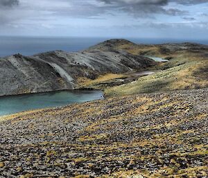 A colourful picture of lakes on the plateau