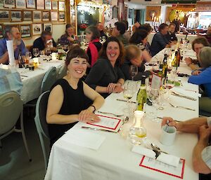 Happy expeditioners wait for their dinner