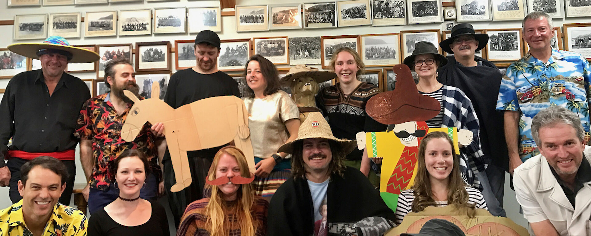 70th ANARE Macca Team wearing Mexican costumes for Mexican Night 29 March 2017