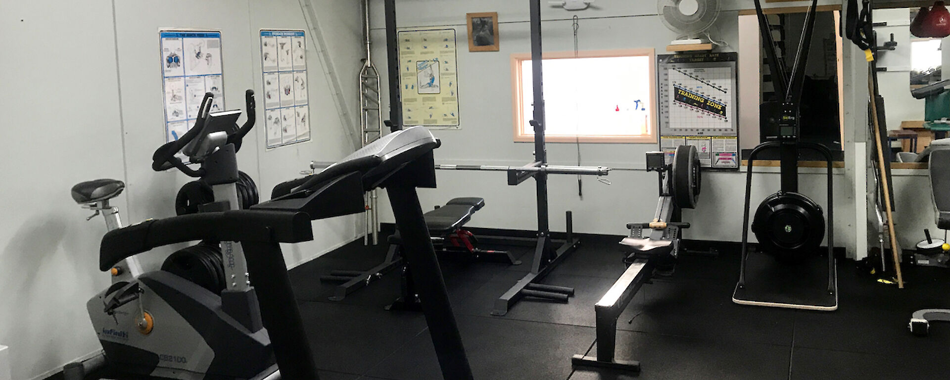 A room with new gym equipment and flooring