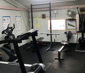 A room with new gym equipment and flooring