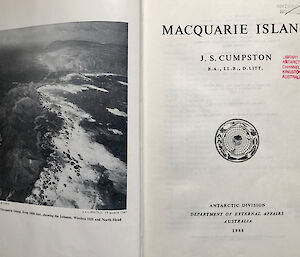 A picture of a book — Macquarie Island by John Cumpston