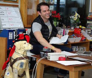 Quizmasters Kyle & Stay Here watching over proceedings at the Macquarie Island Trivia Night