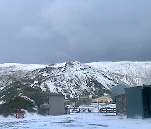 A view of Verne Plateau under snow.