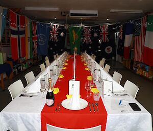 A nicely set out dinner table.
