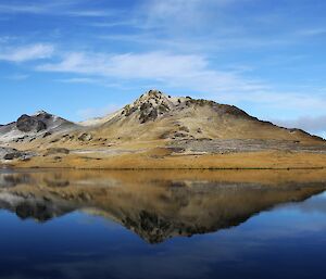 Lake Tiobunga with Mount Hamilton peak in distance — Macquarie Island