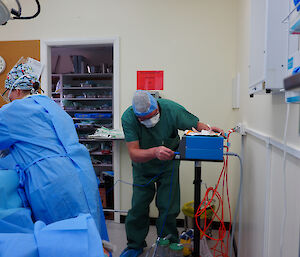 LSA Dave closely monitors vital signs during the surgery training exercise