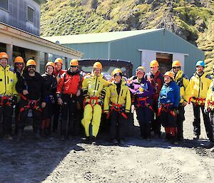 The search and rescue team after a successful exercise.