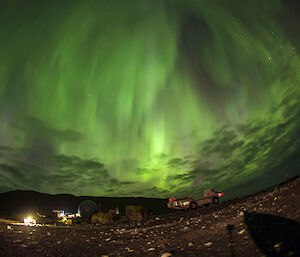 Macquarie Island aurora fish-eye effect.