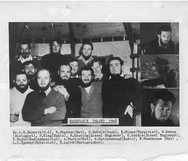 The 1948 Macquarie Island wintering team.