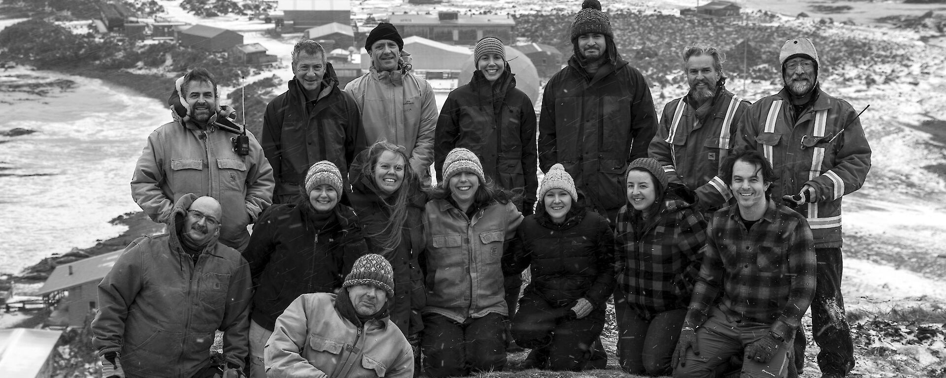 The 2017/18 Macquarie Island winter expedition team.