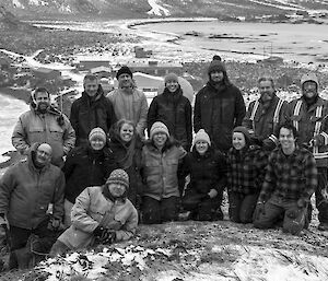 The 2017/18 Macquarie Island winter expedition team.