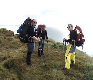 Rich, Angus and Chris B off for a jaunt on Macquarie Island