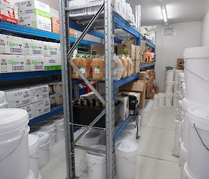 A view of one of the food cool rooms in the Green Store at Macquair Island research statione