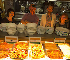 The Curry Cooks at Macca: Cathryn, Richard, Jez and Ali