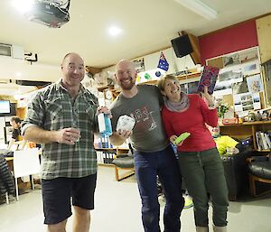 Tim, Rich and Annette — the Rats — the team that won the Green Sponge Games