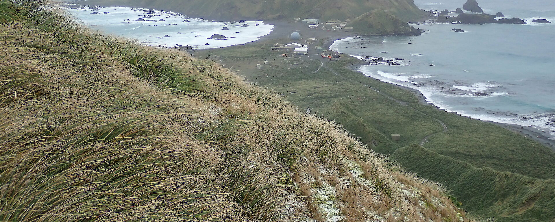 A view of the station from Doctors Track illustrating areas of lush vegetation selected to grow all sorts of vegetation in the past