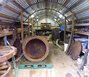 Macquarie Island Nissen Hut — Inside the TasPaWS heritage storage hut