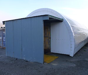 Macquarie Island Nissen hut — Exterior of the Plumbers Workshop