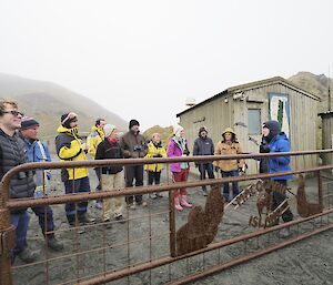 The Macca population at the Macca gate waiting for instruction from 48 hour Antarctic Film Festival Director Cathryn at the start of our weekend of film making