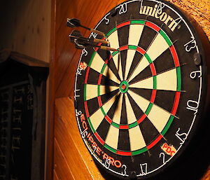 An excellent darts throw in the recent Macca Darts Competition