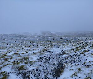 A snow covered plateau during a Macca winter