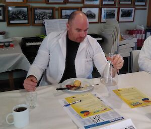 Tim Kerr at the recent Science Smoko held in the mess at Macca for National Science Week 2018