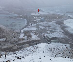 Recent photo of Macca Research Station showing the position of the Clean Air Lab