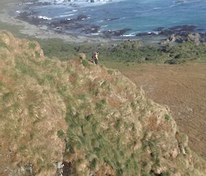 Steep grassy slope